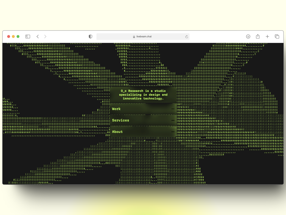 smartphone showing o_o research web design